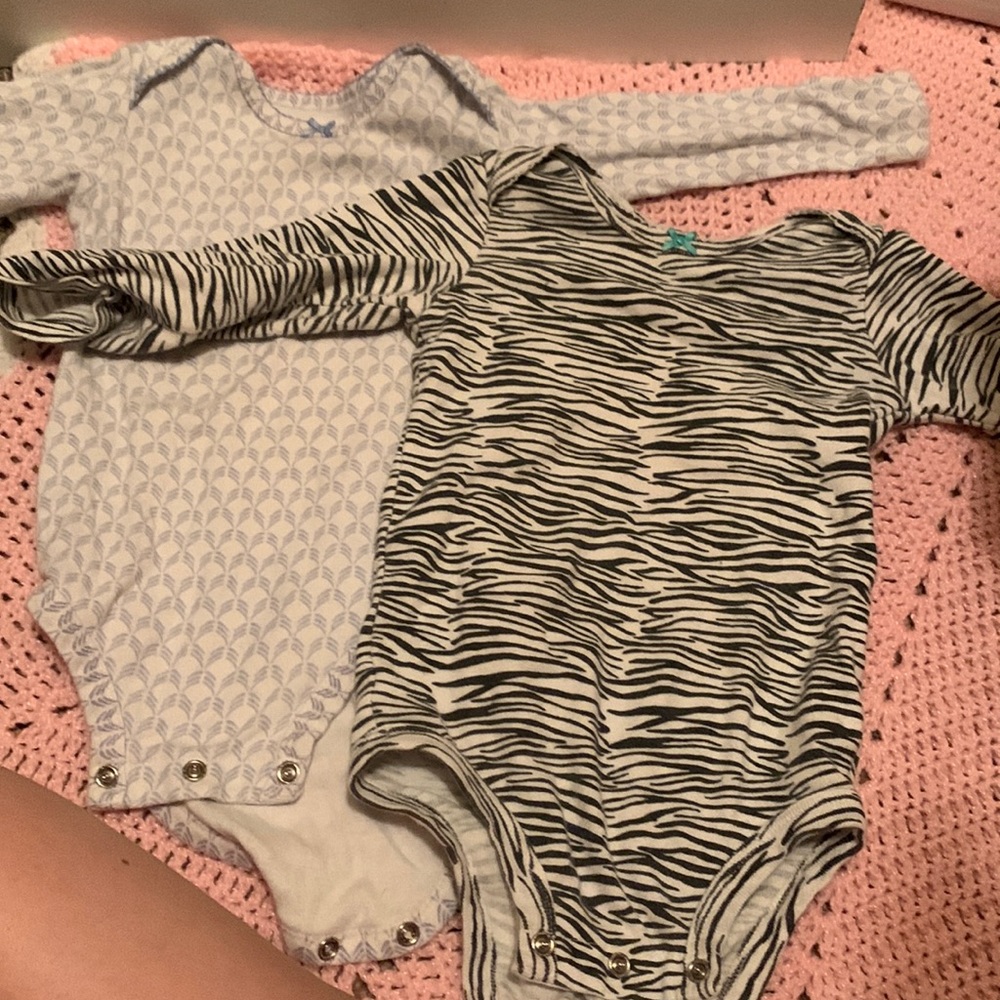 two long sleeved carters 18 month onesie